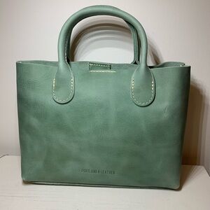 Portland Leather Goods large rainstorm purse in the color cucumber
